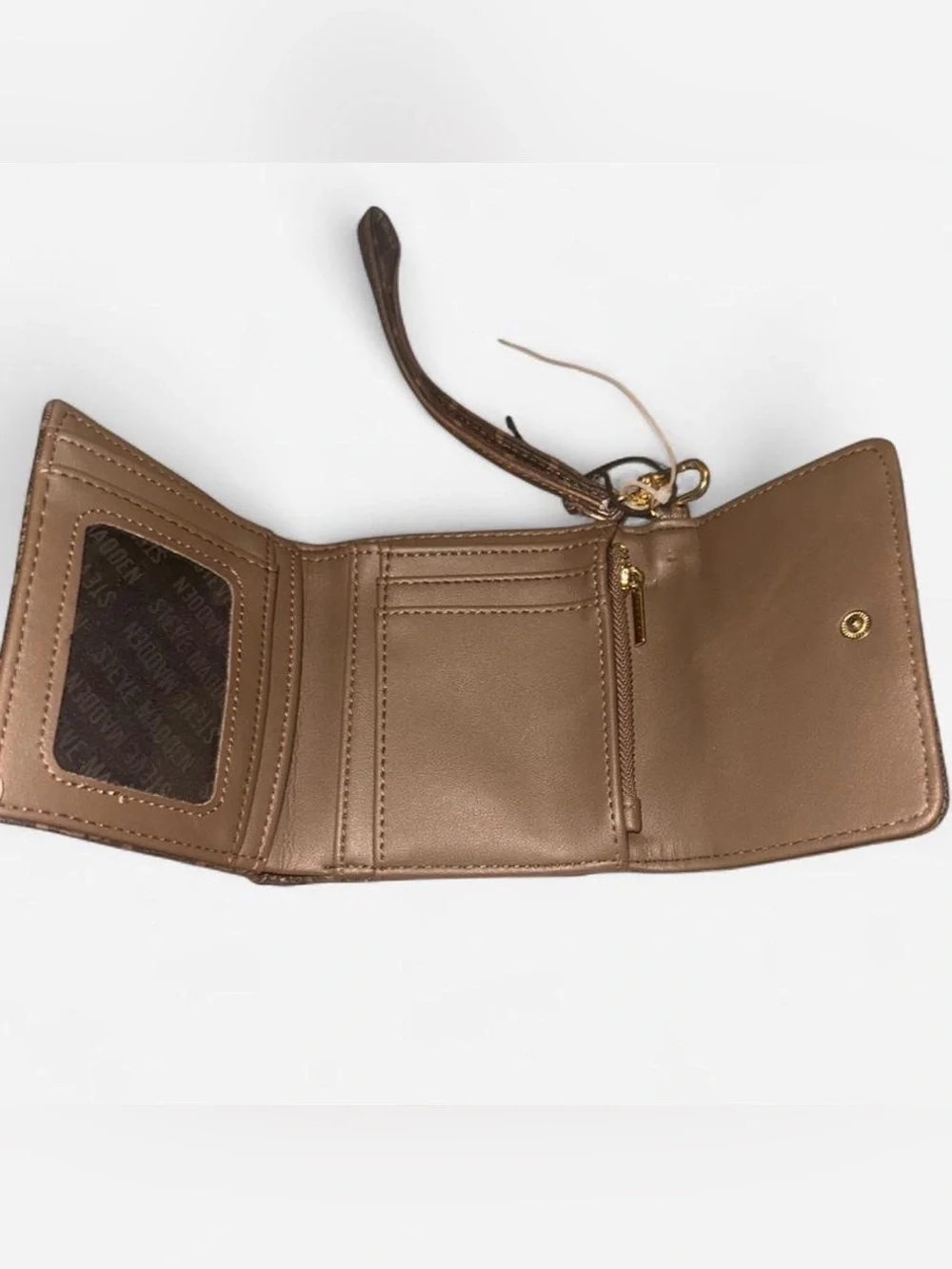 Steve Madden Brown Logo Wrist Strap Wallet
